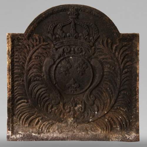 Plaque de cheminée ancienne aux Armes de France du XIXe siècle