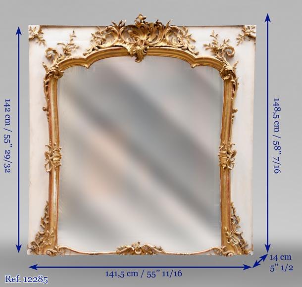 Très riche trumeau de style Louis XV en bois et stuc doré-9
