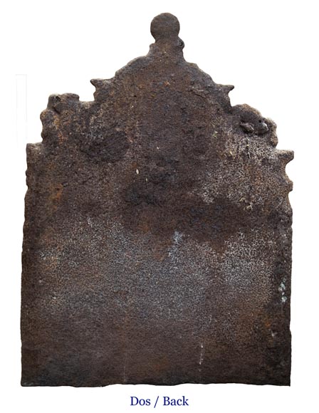 Importante plaque de cheminée manieriste aux armes de Germain du val-9