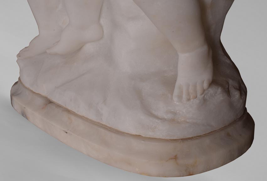 Guglielmo Pugi 1850 1915 Sculpture En Albatre Aux Enfants Amoureux Sculpture Guglielmo Pugi 1850 1915 Sculpture En Albatre Aux Enfants Amoureux Sculpture