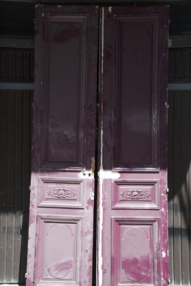 Ensemble de huit double-portes de style Napoléon III en chêne peint-7