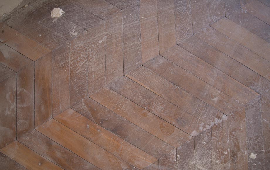 Lot de 18 m2 de parquet ancien Point de Hongrie en chêne-2