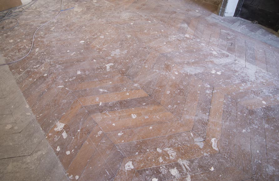 Lot de 18 m2 de parquet ancien Point de Hongrie en chêne-4