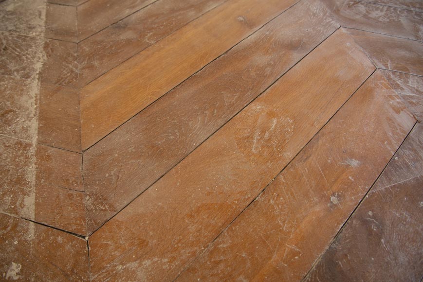 Lot de 18 m2 de parquet ancien Point de Hongrie en chêne-5