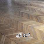 Lot de 45 m² de parquet ancien Point de Hongrie en chêne