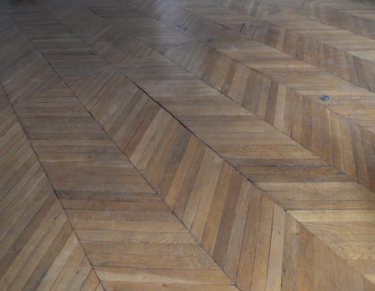 Lot de 45 m² de parquet ancien Point de Hongrie en chêne-1