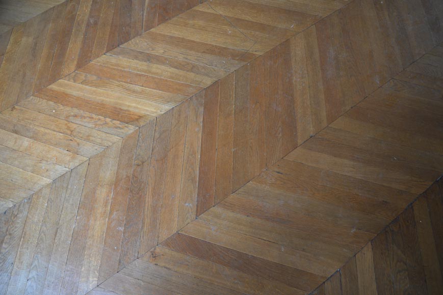 Lot de 45 m² de parquet ancien Point de Hongrie en chêne-3