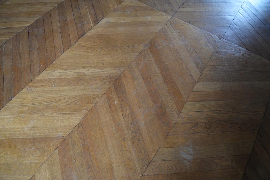 Lot de 45 m² de parquet ancien Point de Hongrie en chêne-4