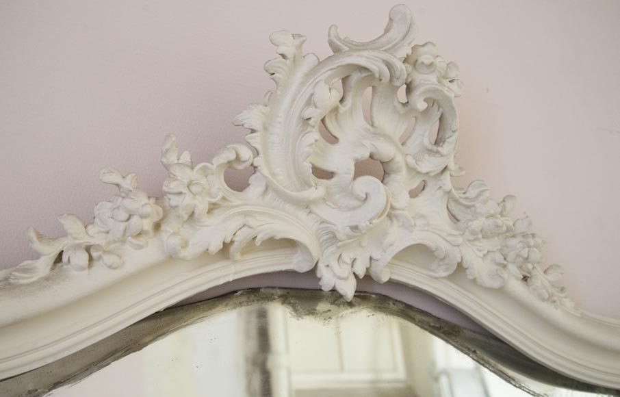 Trumeau ancien de style Louis XV sculpté d'une belle coquille ajourée-2