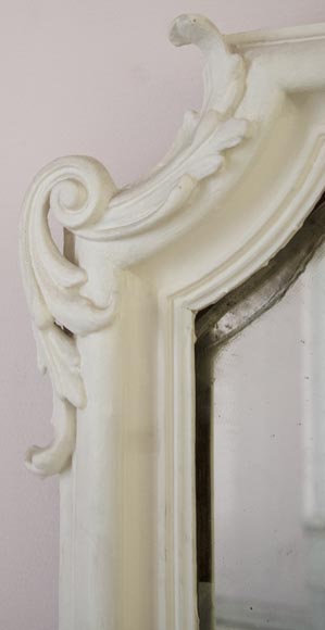 Trumeau ancien de style Louis XV sculpté d'une belle coquille ajourée-4