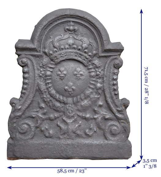 Plaque de cheminée d’époque Louis XV aux armes de France-7