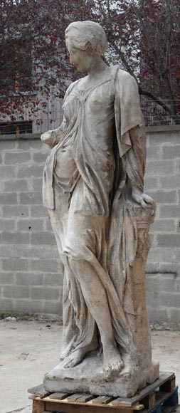 École française,Très grande sculpture en pierre d’une allégorie féminine, Fin du XVIIIe siècle-2