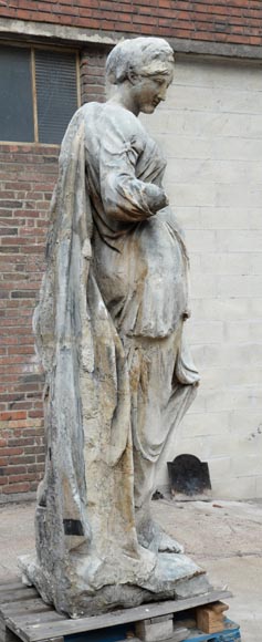 École française,Très grande sculpture en pierre d’une allégorie féminine, Fin du XVIIIe siècle-5