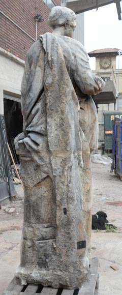 École française,Très grande sculpture en pierre d’une allégorie féminine, Fin du XVIIIe siècle-6