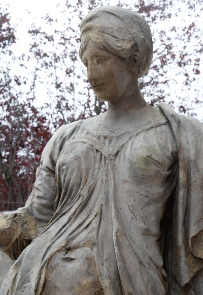 École française,Très grande sculpture en pierre d’une allégorie féminine, Fin du XVIIIe siècle-8