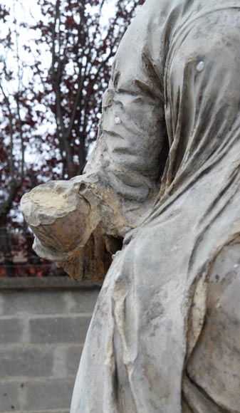 École française,Très grande sculpture en pierre d’une allégorie féminine, Fin du XVIIIe siècle-11