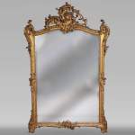 Trumeau ancien de style Louis XV en bois doré