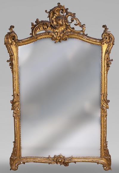 Trumeau ancien de style Louis XV en bois doré-0