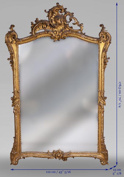 Trumeau ancien de style Louis XV en bois doré-8
