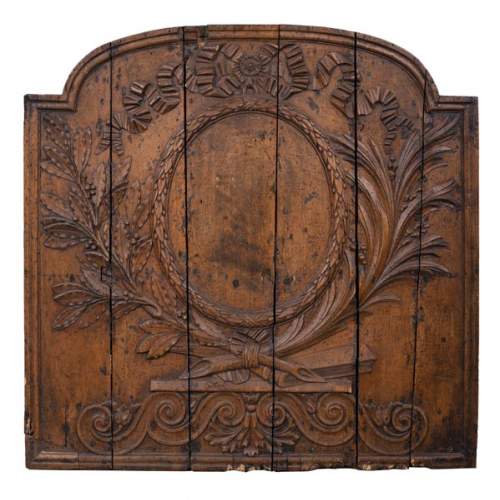 Matrice de plaque de cheminée en noyer d'époque Louis XVI