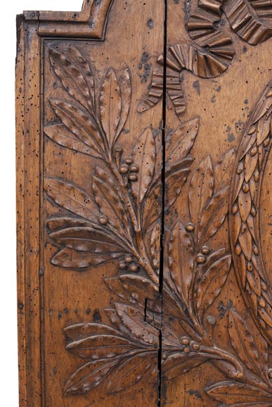 Matrice de plaque de cheminée en noyer d'époque Louis XVI Matrice de plaque de cheminée en noyer d'époque Louis XVI-2
