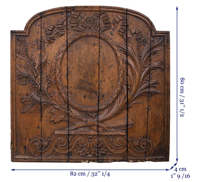 Matrice de plaque de cheminée en noyer d'époque Louis XVI Matrice de plaque de cheminée en noyer d'époque Louis XVI-8