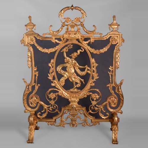 Pare étincelle Napoléon III en bronze doré à la danseuse