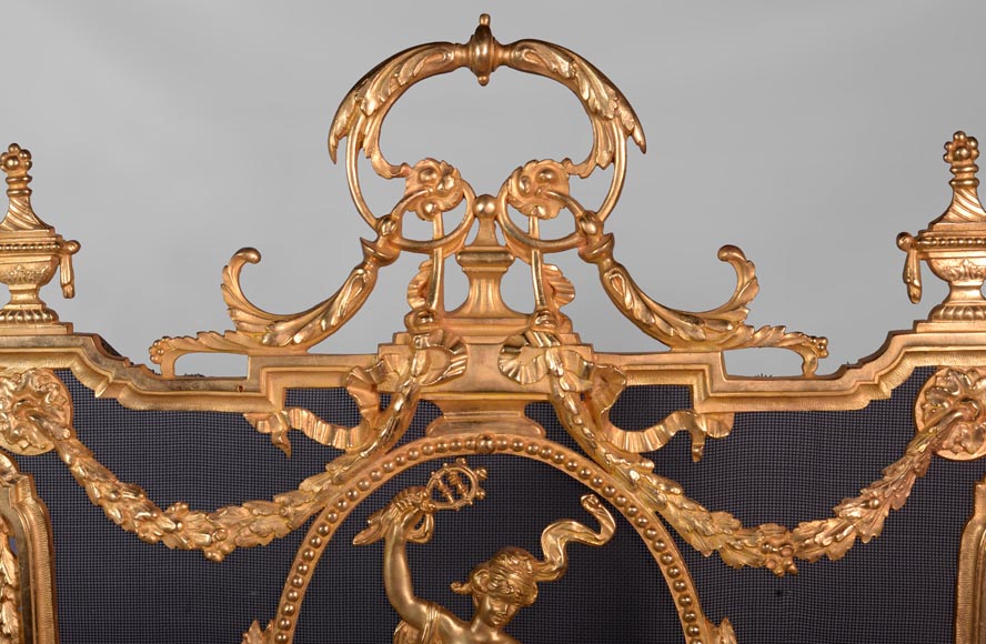 Pare étincelle Napoléon III en bronze doré à la danseuse-1