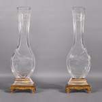 Paire de vases en cristal de Baccarat à décor japonisant