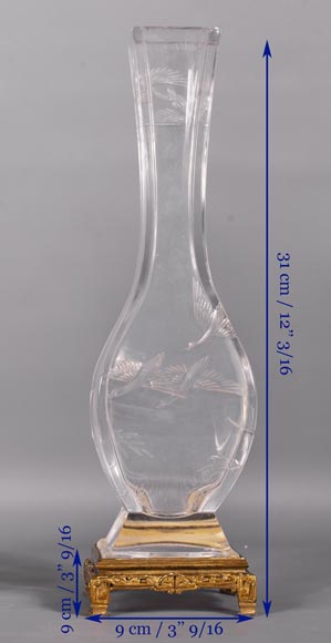 Paire de vases en cristal de Baccarat à décor japonisant-8