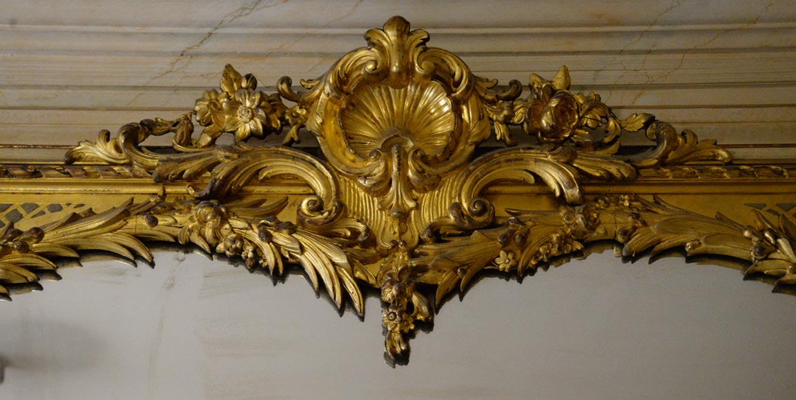 Trumeau ancien doré de style Louis XV-1