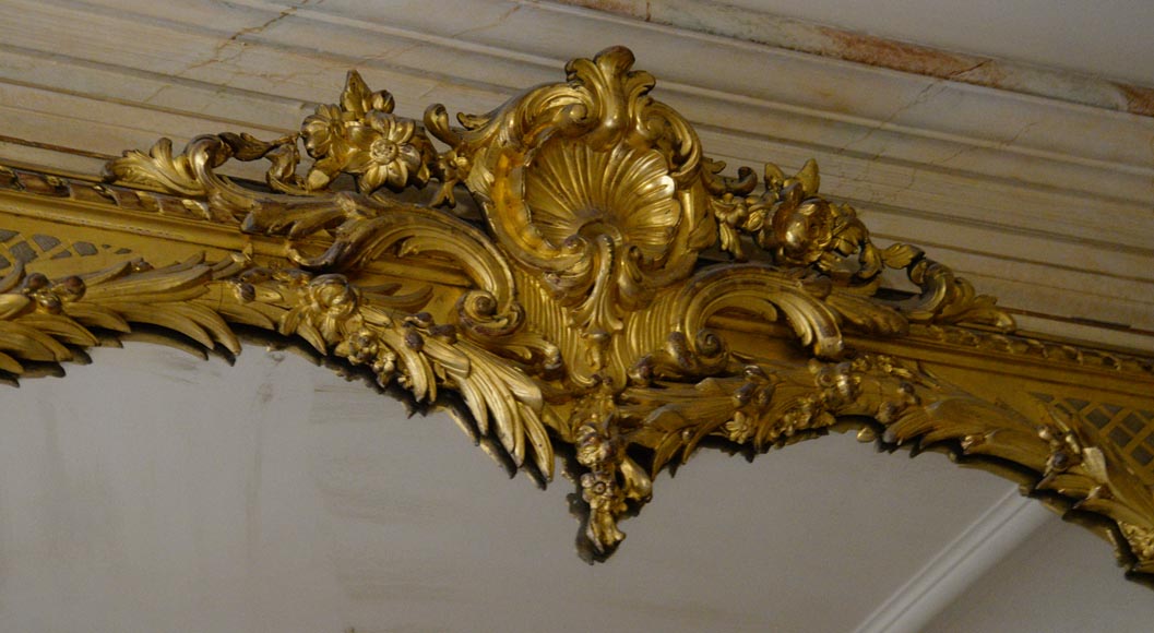 Trumeau ancien doré de style Louis XV-2