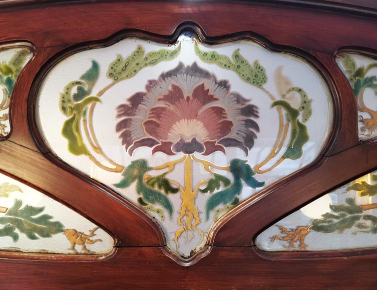 Boiserie Art Nouveau en acajou provenant du café Barjot à Paris, 1905-9