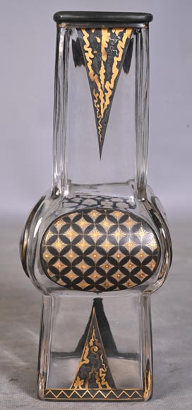 Escalier de CRISTAL, vase balustre sur socle en bronze et paire de vases bambou en cristal Escalier de CRISTAL, vase balustre sur socle en bronze et paire de vases bambou en cristal-15