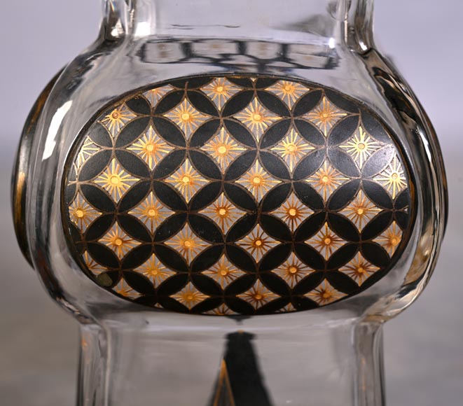 Escalier de CRISTAL, vase balustre sur socle en bronze et paire de vases bambou en cristal Escalier de CRISTAL, vase balustre sur socle en bronze et paire de vases bambou en cristal-16