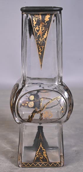 Escalier de CRISTAL, vase balustre sur socle en bronze et paire de vases bambou en cristal Escalier de CRISTAL, vase balustre sur socle en bronze et paire de vases bambou en cristal-17