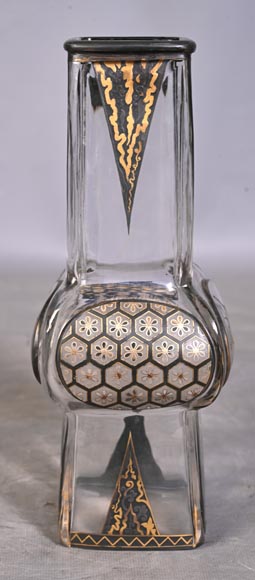 Escalier de CRISTAL, vase balustre sur socle en bronze et paire de vases bambou en cristal Escalier de CRISTAL, vase balustre sur socle en bronze et paire de vases bambou en cristal-19
