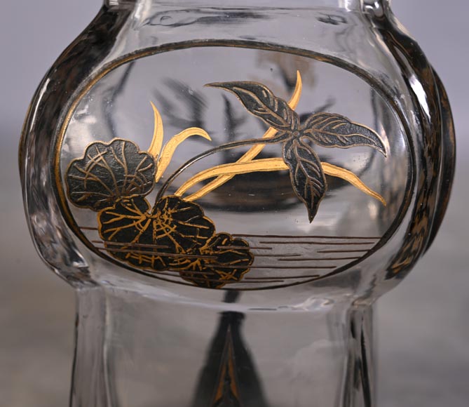 Escalier de CRISTAL, vase balustre sur socle en bronze et paire de vases bambou en cristal Escalier de CRISTAL, vase balustre sur socle en bronze et paire de vases bambou en cristal-24
