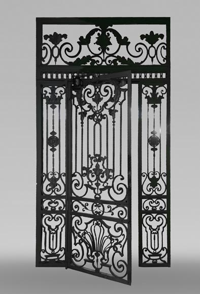 Vieilles Charnières De Porte Et Cache Serrure En Fer Forgé Numérotés - Rénovation