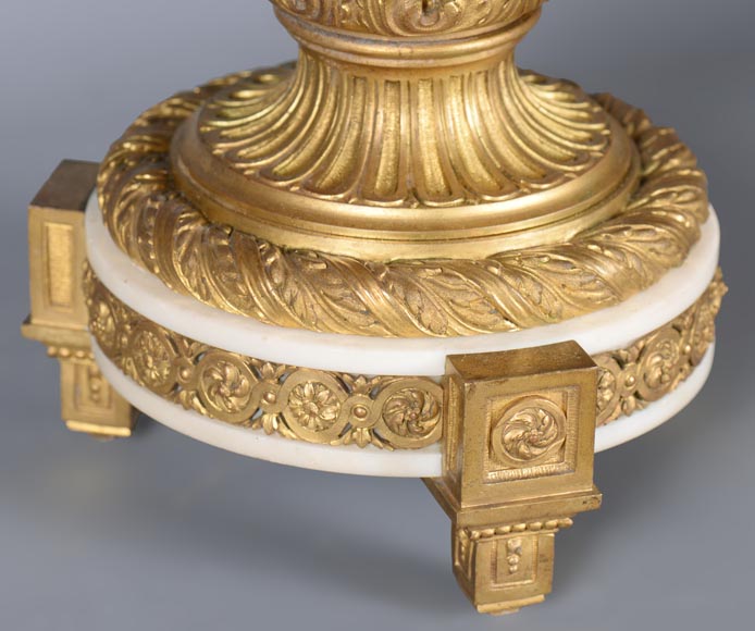 Ernest LEVEILLE - Exceptionnel vase en verre craquelé à décor intercalaire polychrome et doré sur monture en bronze doré, vers 1890-12