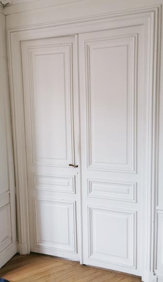 Double porte en bois à carreaux aux miroirs-5