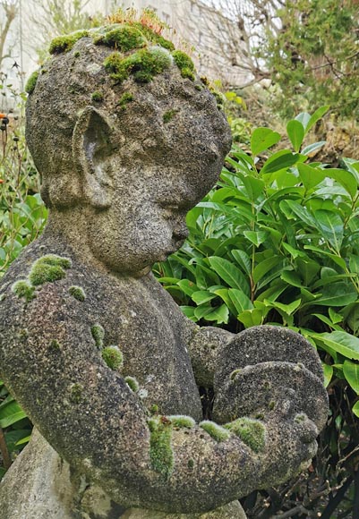 Statue d'un jeune faune musicien en pierre composite, début du XXe siècle-4