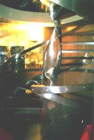 Escalier en inox en colimaçon, vers 1970-1