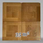 Lot de 35 m² de parquet formé de carrés