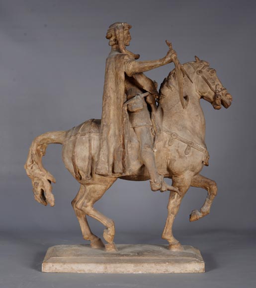 Jean-Antoine IDRAC (1849 – 1884), Maquette en plâtre pour le concours du monument à Étienne MARCEL, 1882-4