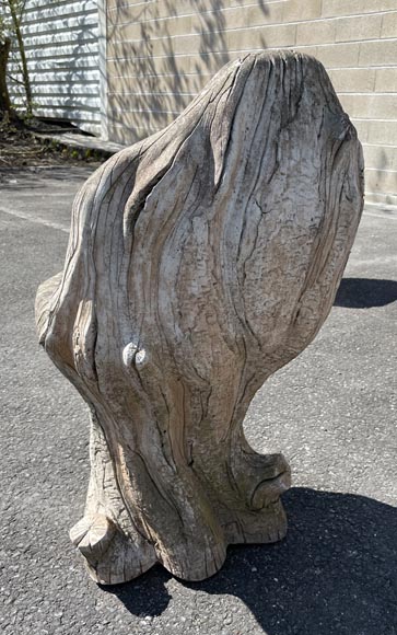 Salon de jardin en béton style rusticage imitant des troncs d'arbre, milieu du XIXe siècle-9