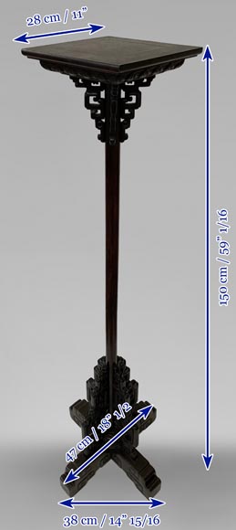 Sellette japonisante en bois noirci, fin du XIXe siècle-9