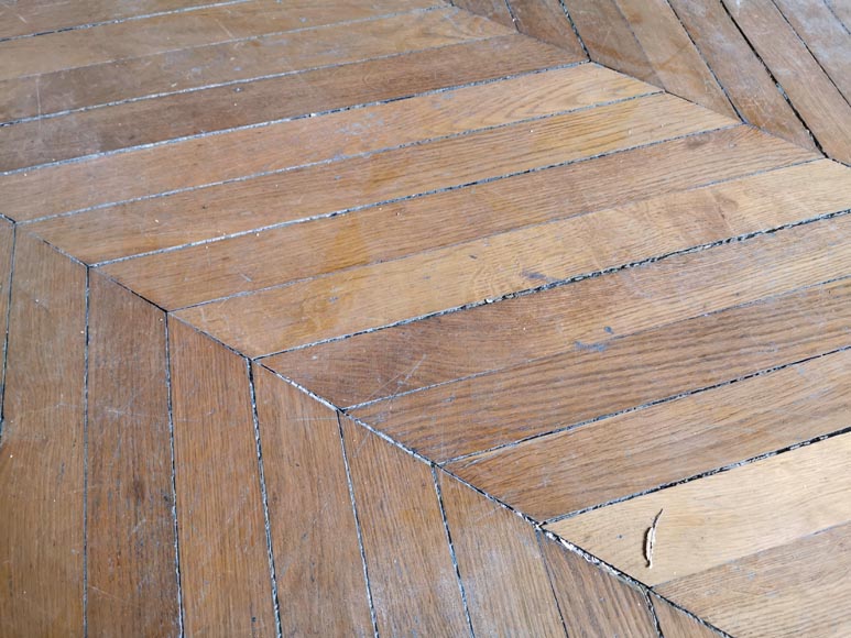 Lot de 10 m² de parquet ancien Point de Hongrie en chêne-3