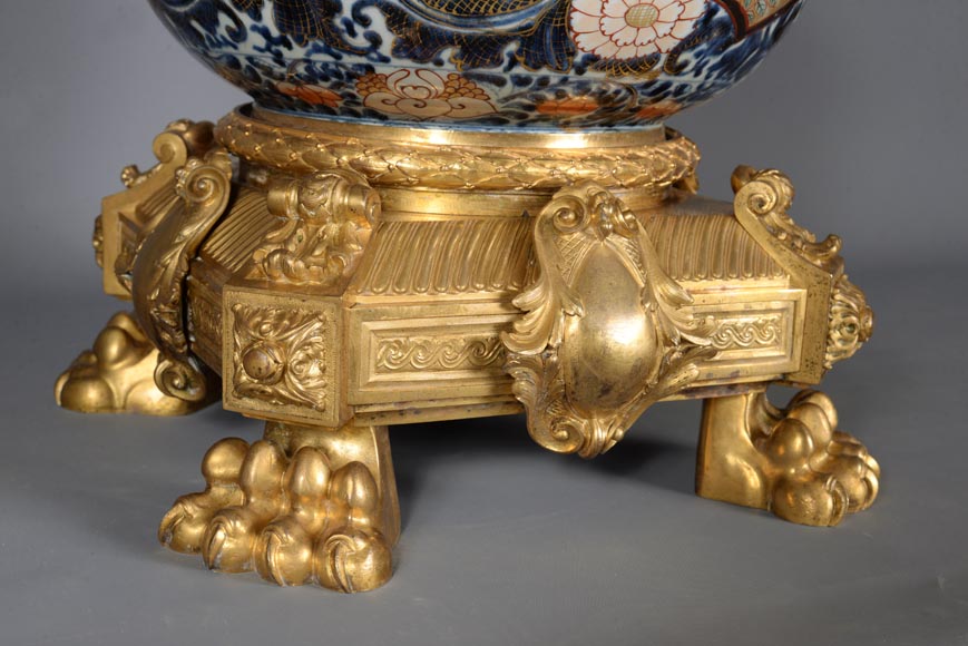 Pot couvert en porcelaine d'Imari sur monture Napoléon III bronze doré, XIXe siècle-8