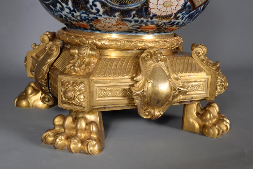 Pot couvert en porcelaine d'Imari sur monture Napoléon III bronze doré, XIXe siècle-8